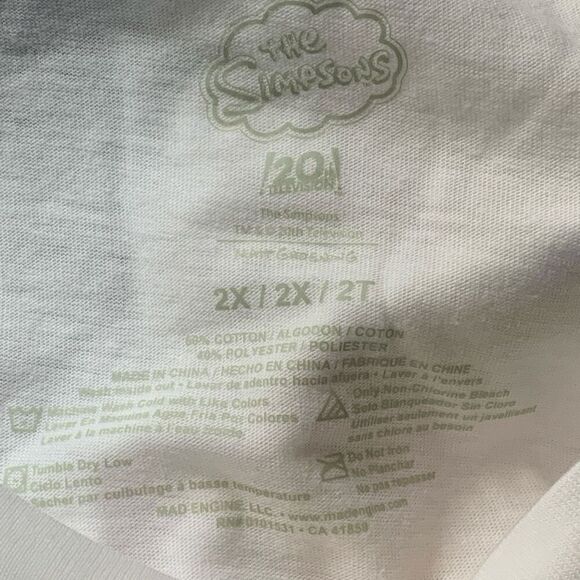 The Simpsons Women's 2XL XXL Overachiever Lisa Simpson White Tshirt Top - Picture 2 of 3